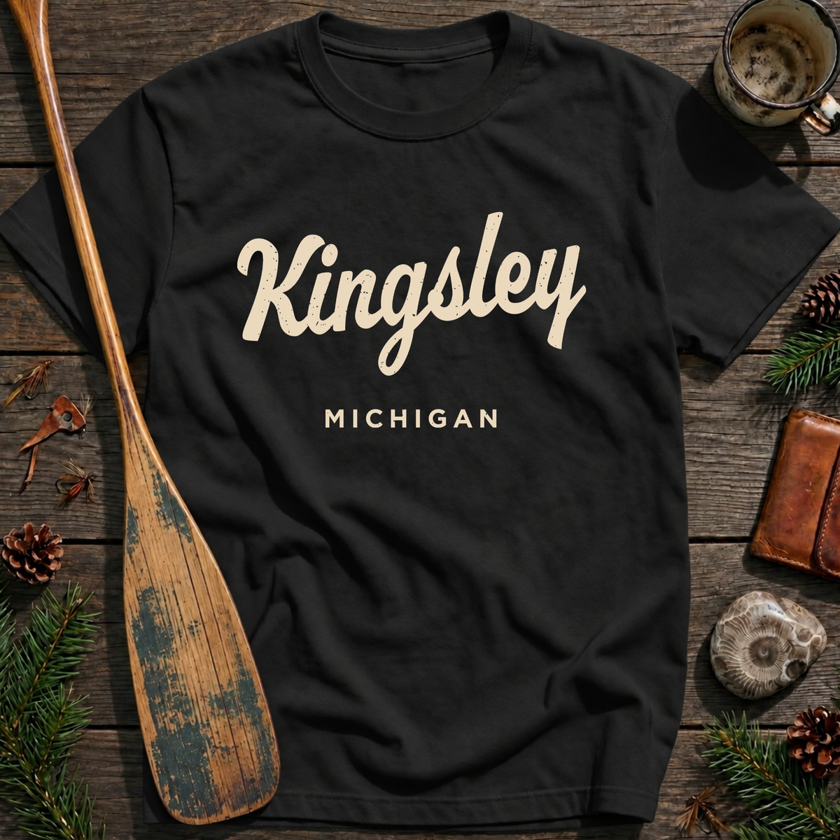 Kingsley Michigan Vintage Script T‑Shirt