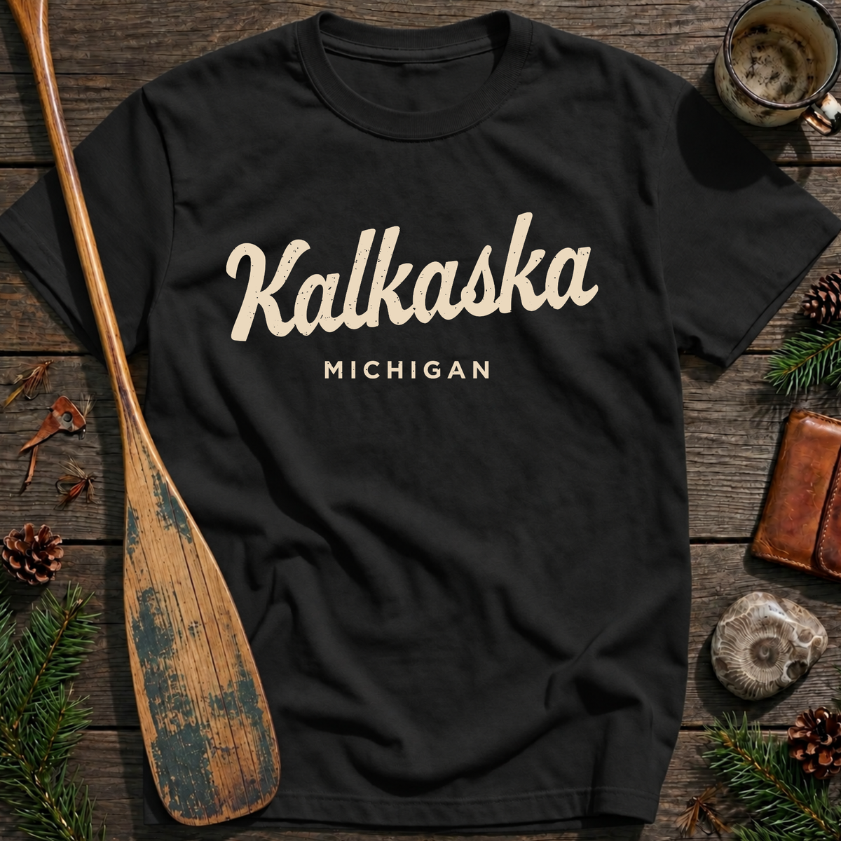 Kalkaska Michigan Vintage Script T‑Shirt