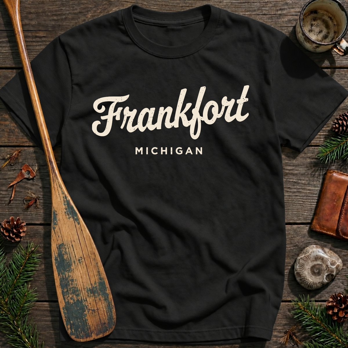 Frankfort Michigan Vintage Script T‑Shirt