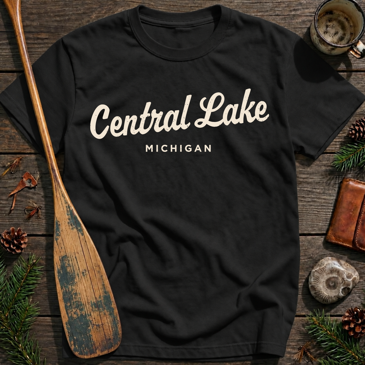 Central Lake Michigan Vintage Script T‑Shirt