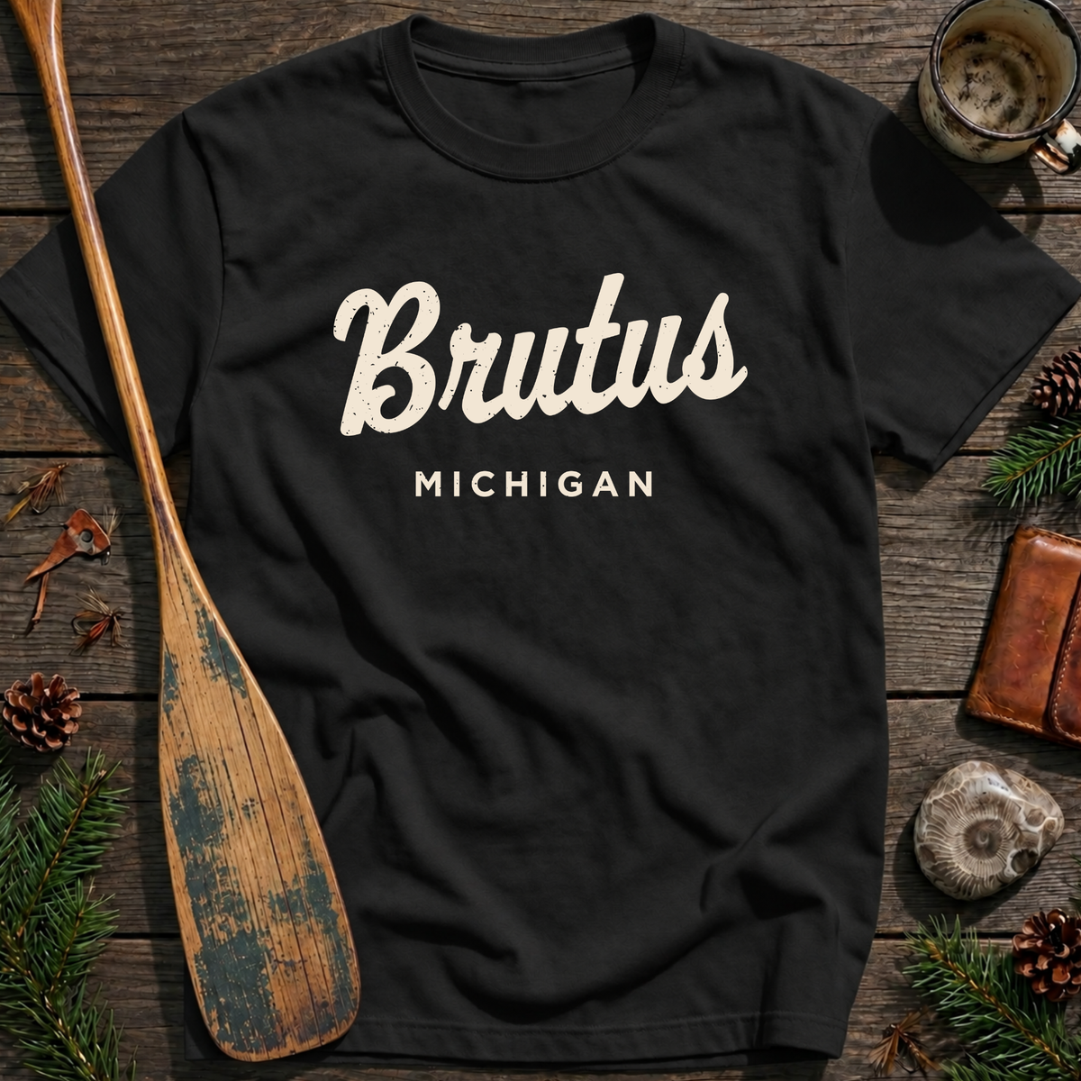 Brutus Michigan Vintage Script T‑Shirt