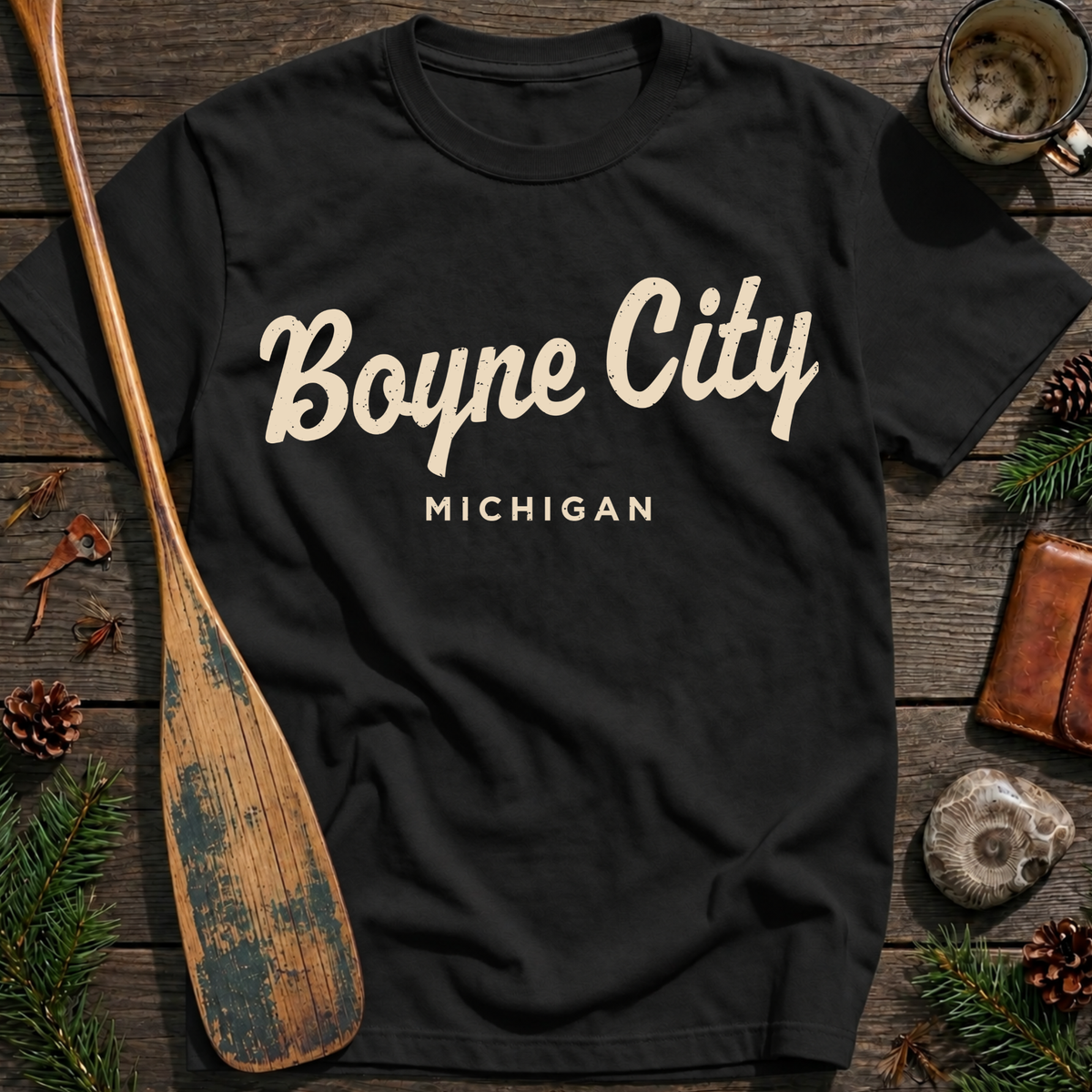 Boyne City Michigan Vintage Script T‑Shirt