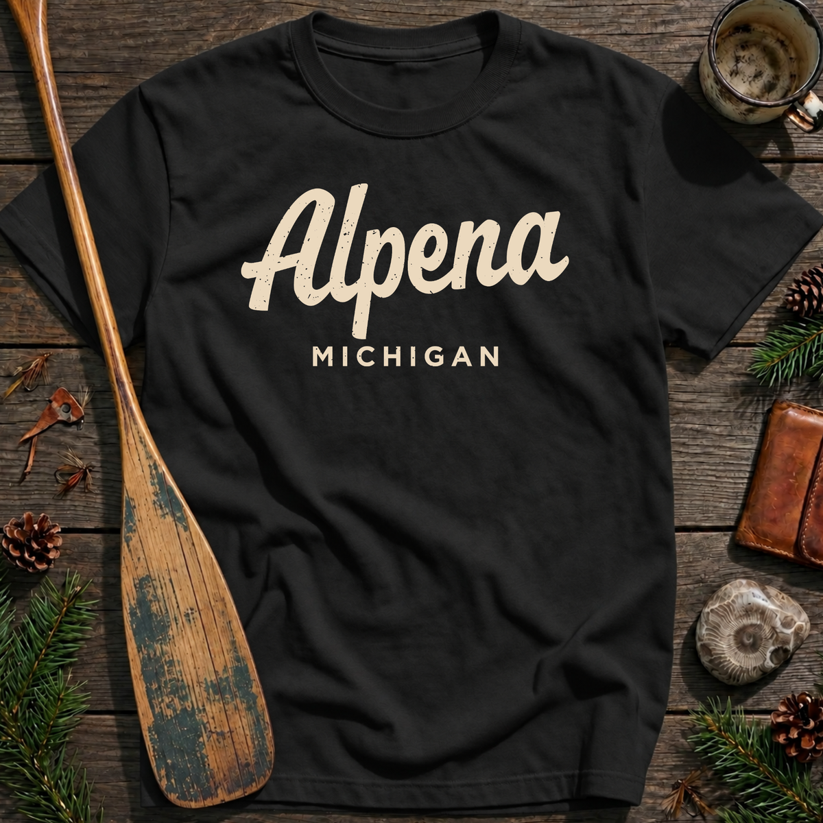 Alpena Michigan Vintage Script T‑Shirt