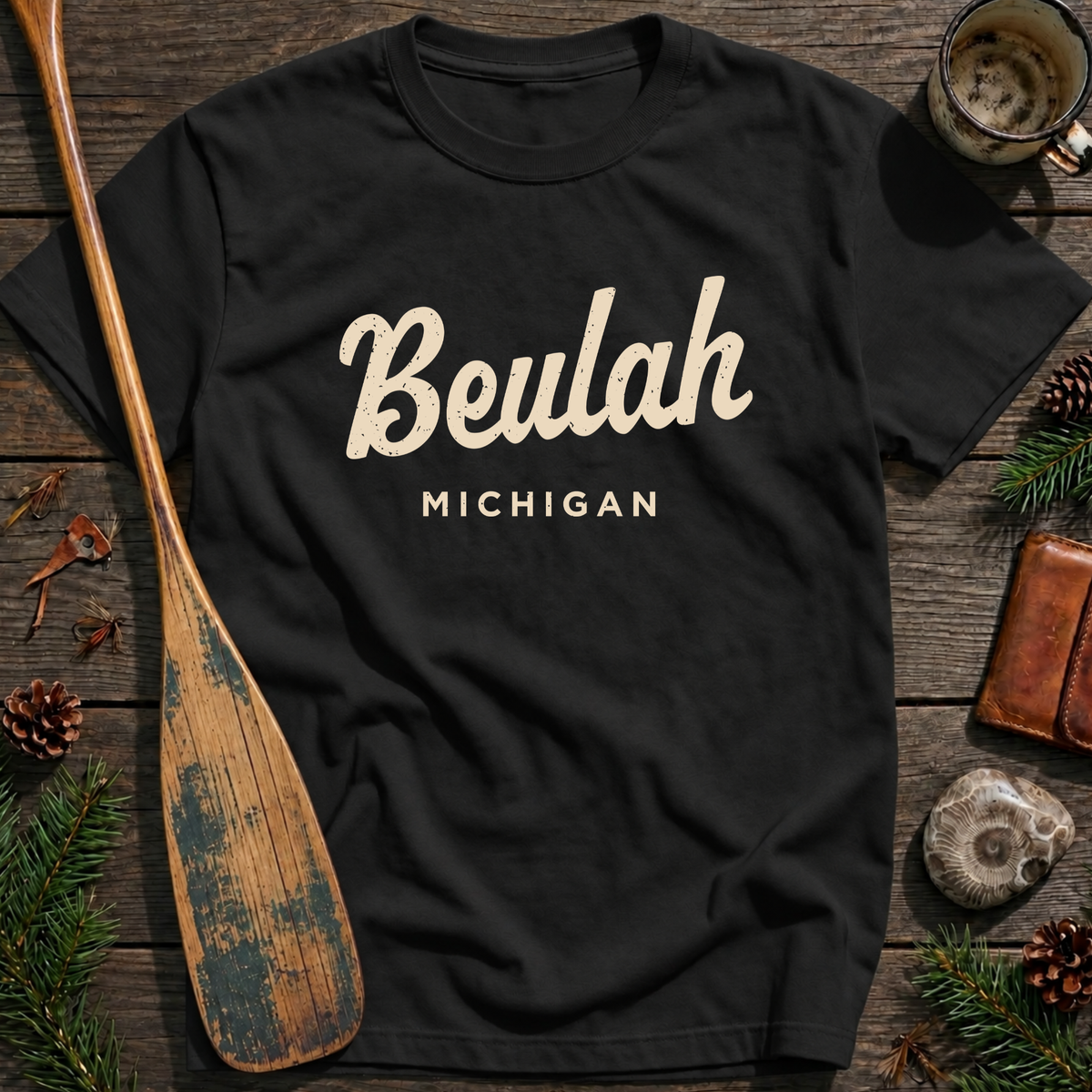 Beulah Michigan Vintage Script T‑Shirt