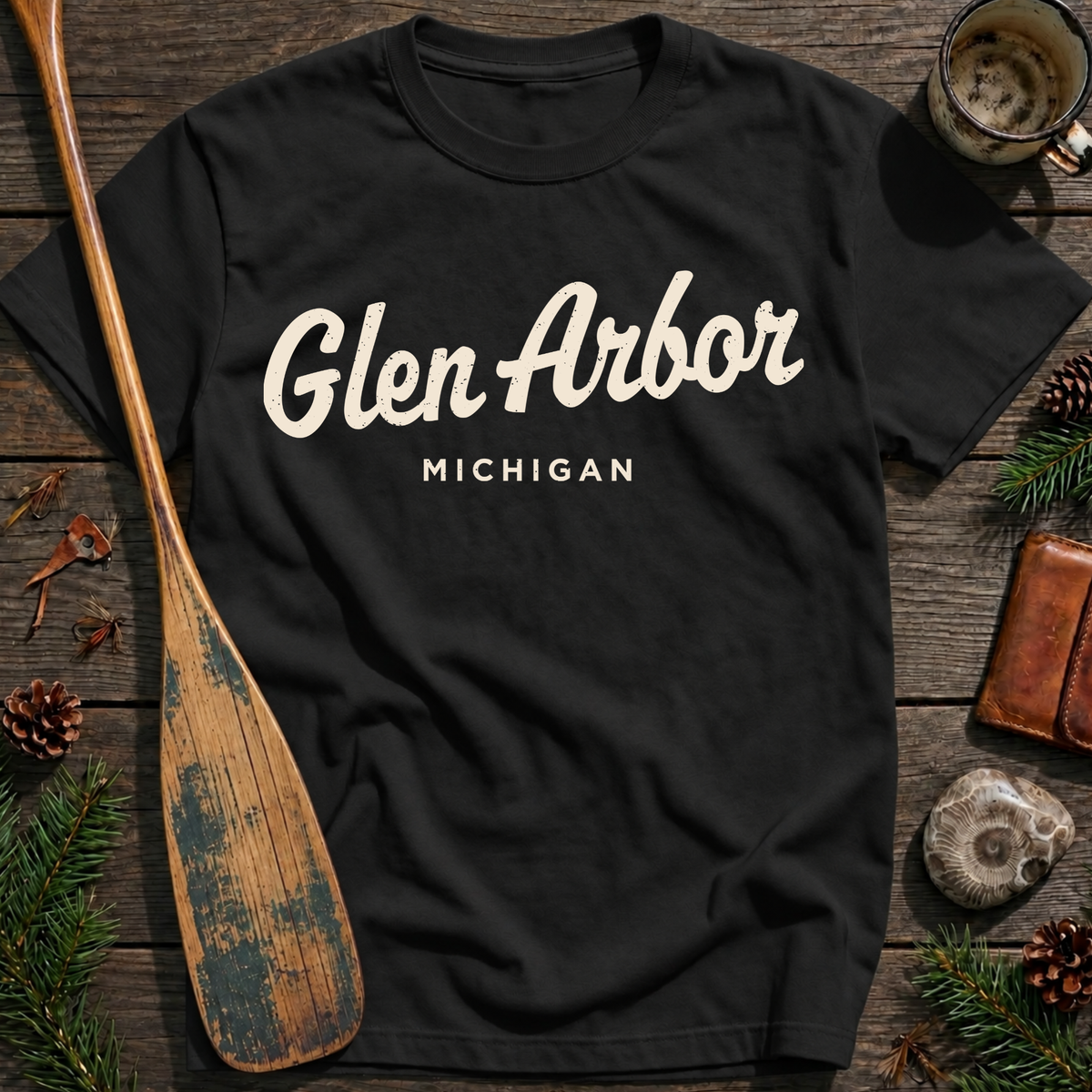 Glen Arbor Michigan Vintage Script T‑Shirt