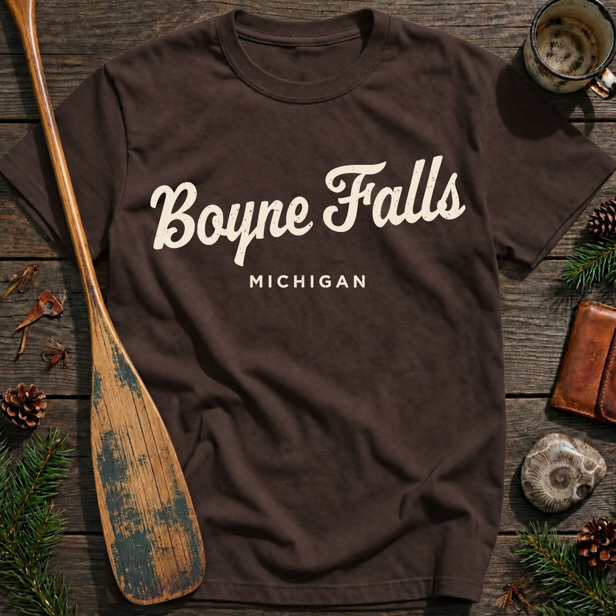 Boyne Falls Michigan Vintage Script T‑Shirt