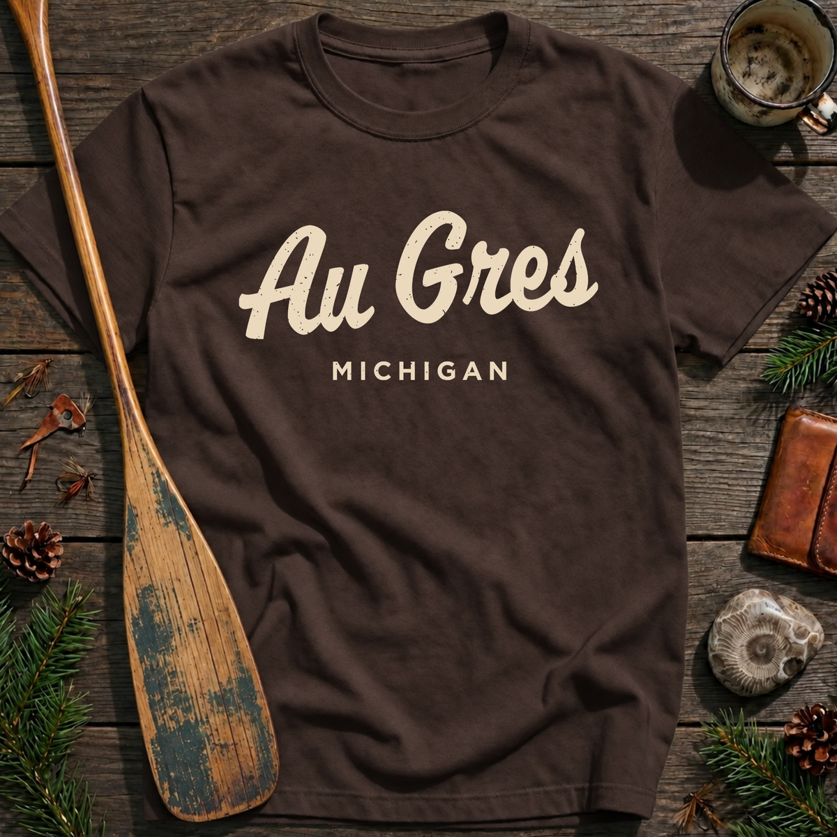 Au Gres Michigan Vintage Script T‑Shirt