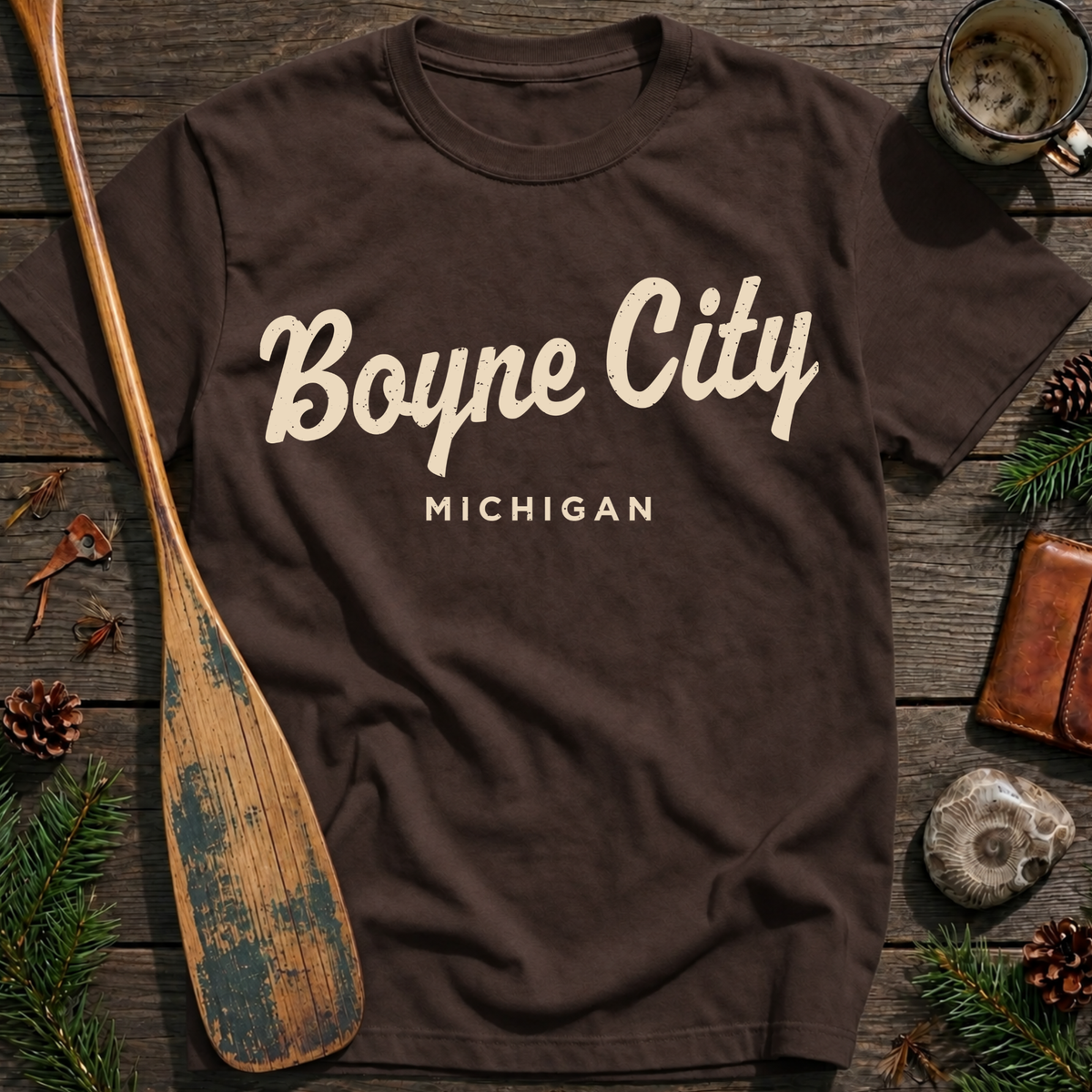 Boyne City Michigan Vintage Script T‑Shirt