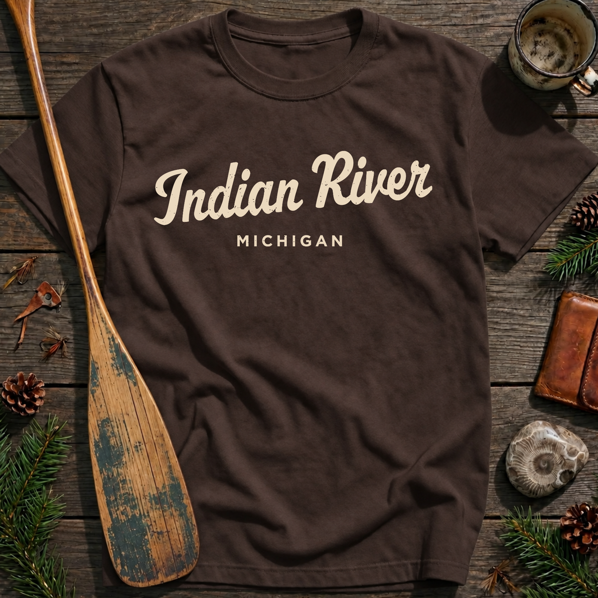 Indian River Michigan Vintage Script T‑Shirt