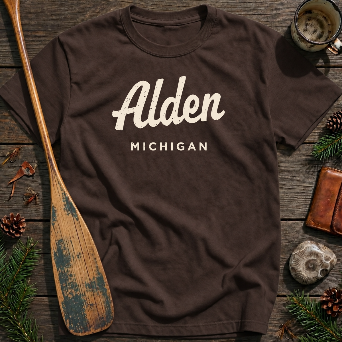 Alden Michigan Vintage Script T‑Shirt