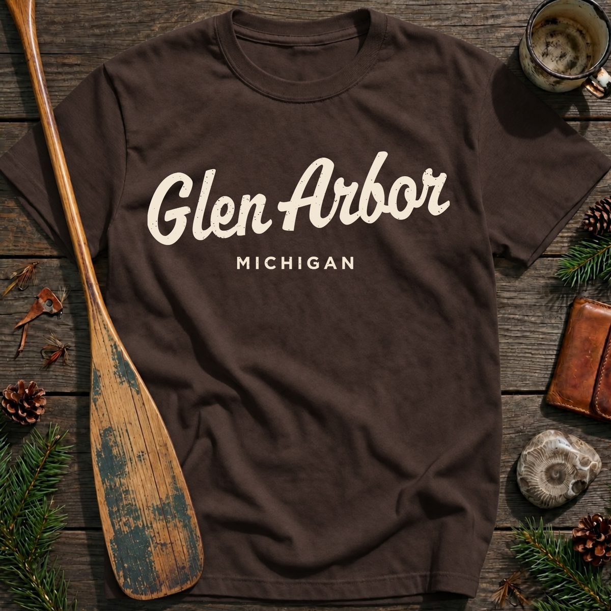 Glen Arbor Michigan Vintage Script T‑Shirt