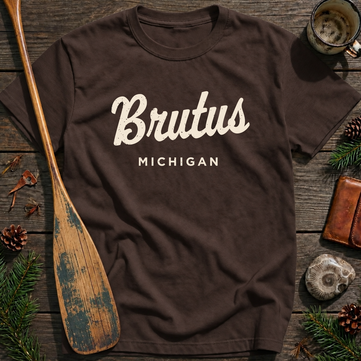 Brutus Michigan Vintage Script T‑Shirt