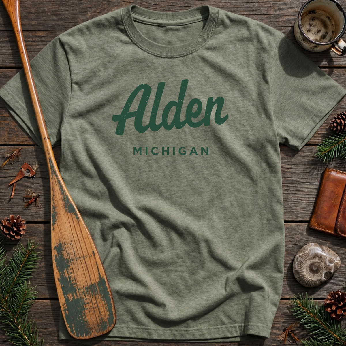 Alden Michigan Vintage Script T‑Shirt