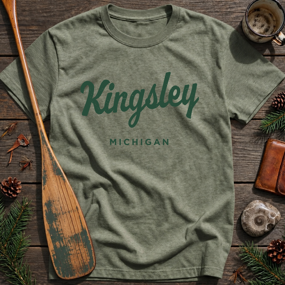 Kingsley Michigan Vintage Script T‑Shirt