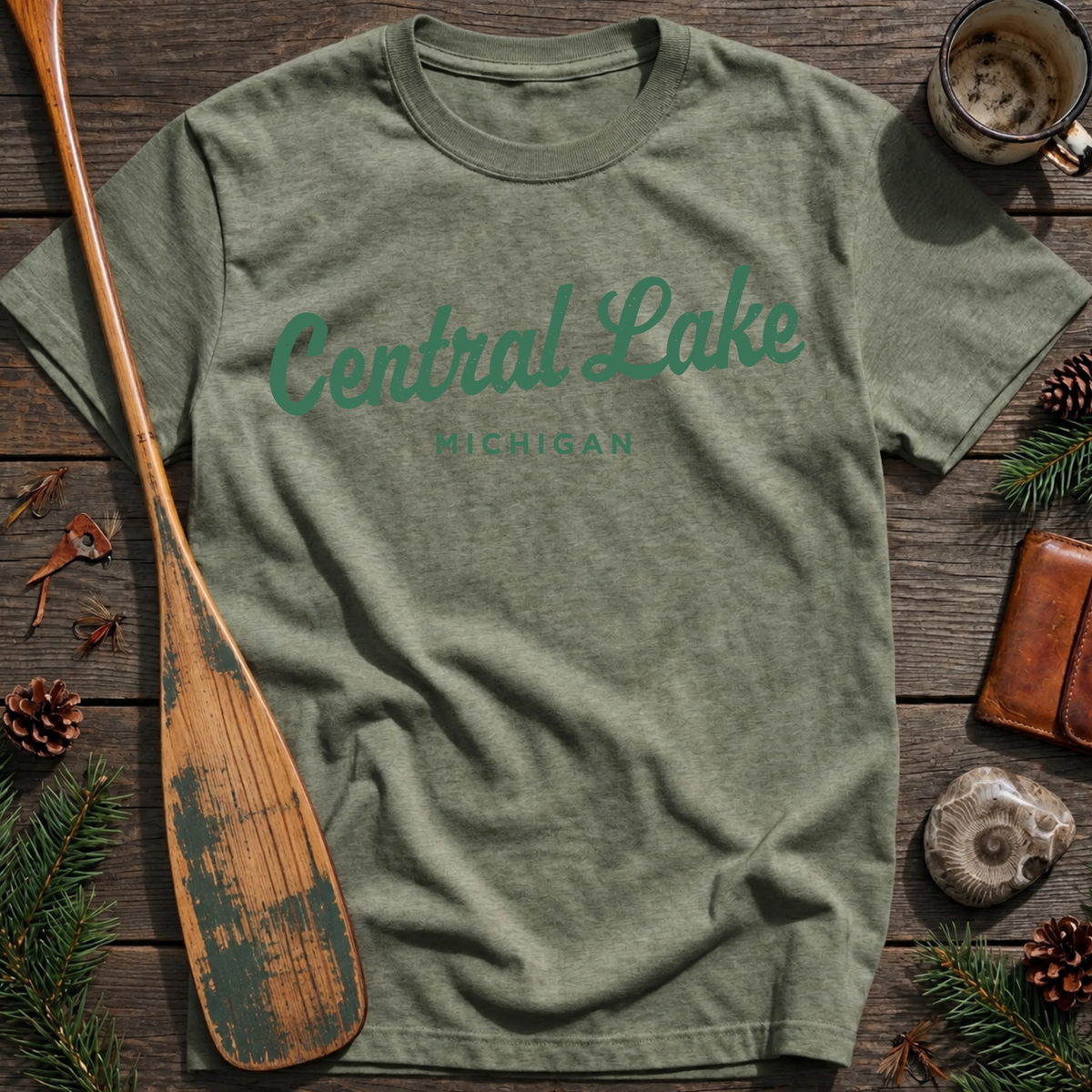 Central Lake Michigan Vintage Script T‑Shirt
