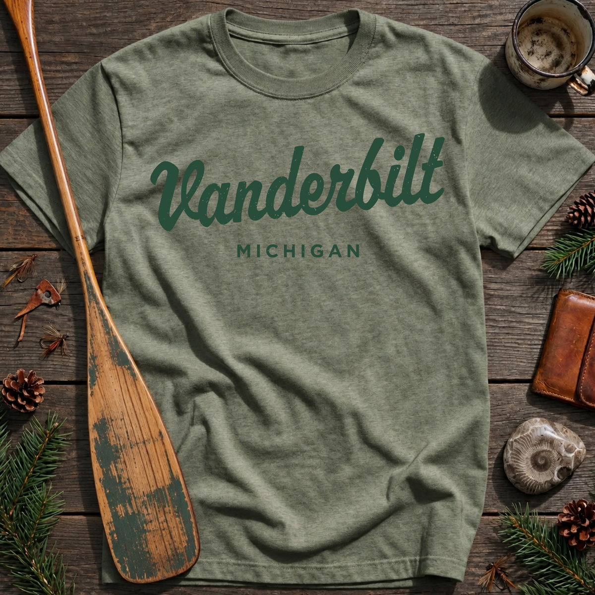 Vanderbilt Michigan Vintage Script T‑Shirt
