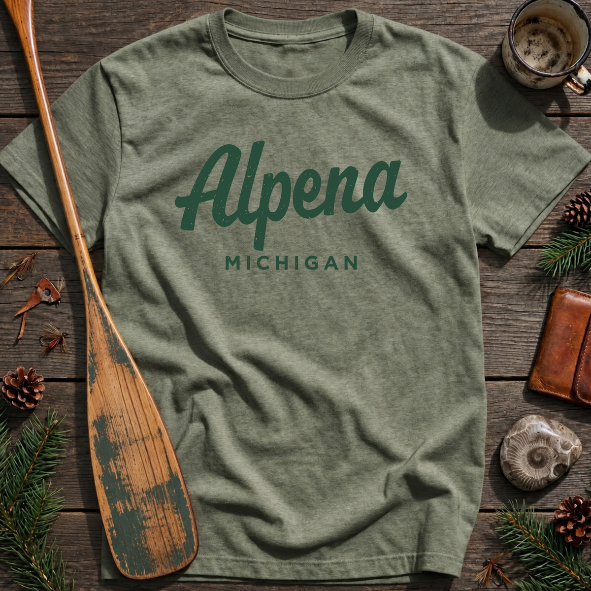 Alpena Michigan Vintage Script T‑Shirt