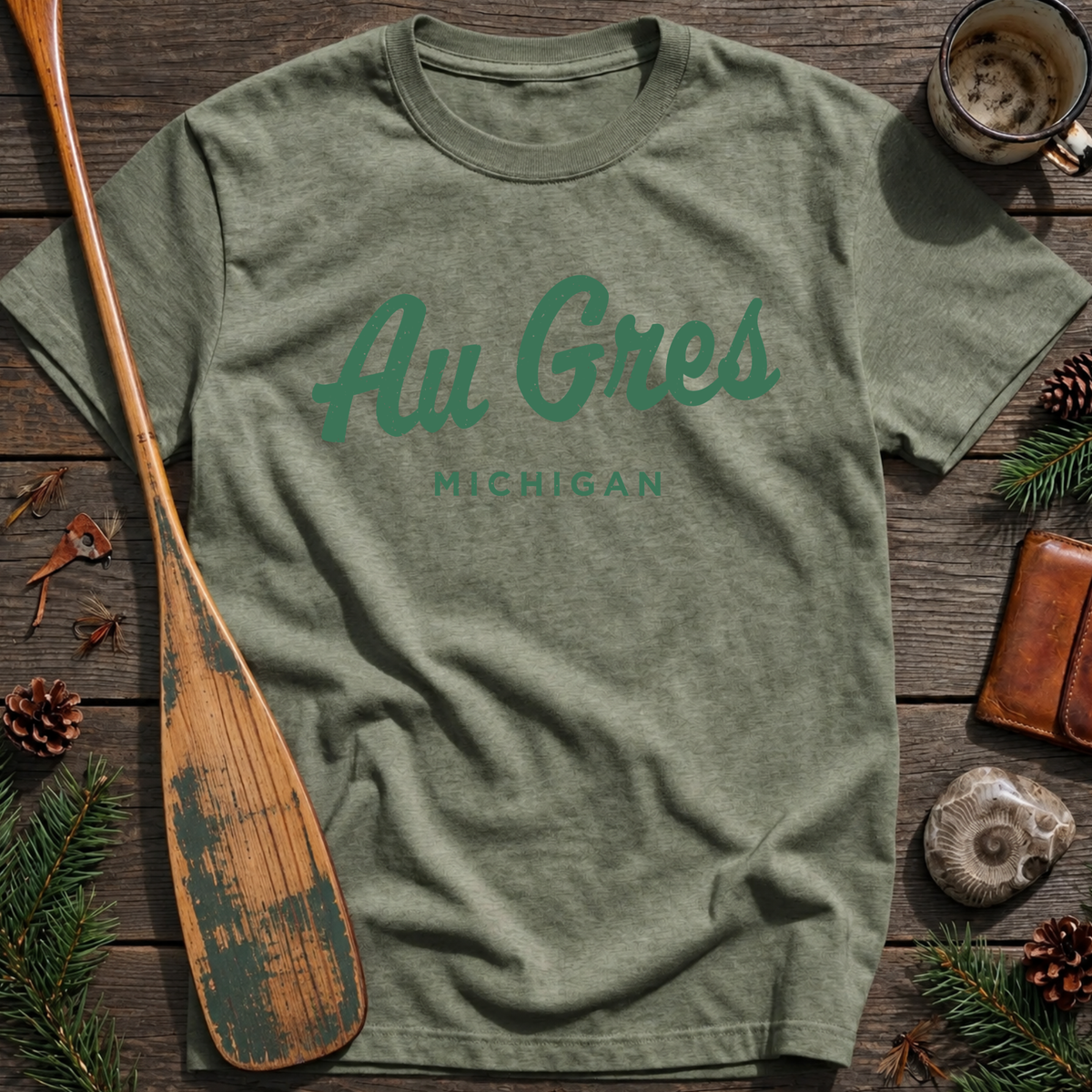 Au Gres Michigan Vintage Script T‑Shirt