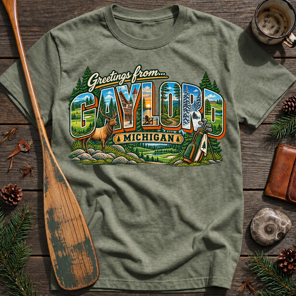 Greetings from Gaylord Michigan T‑Shirt