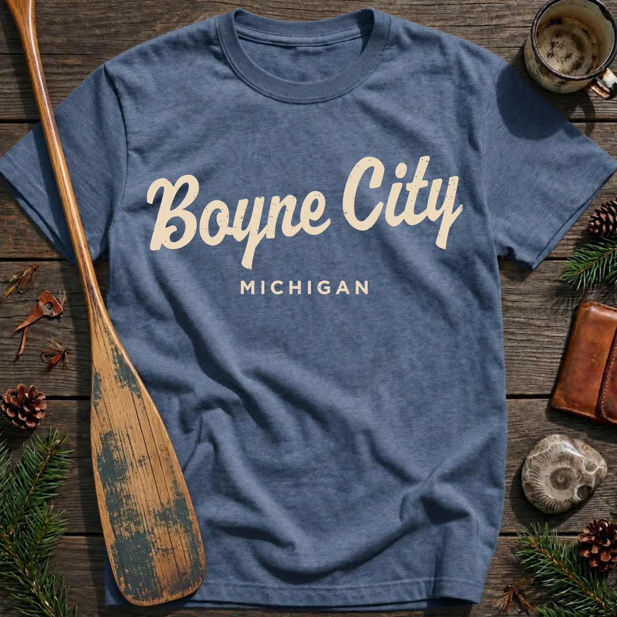 Boyne City Michigan Vintage Script T‑Shirt