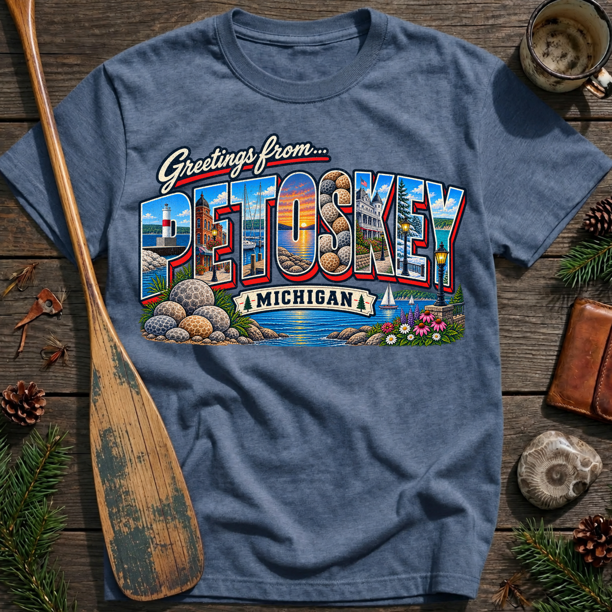 Greetings from Petoskey Michigan T‑Shirt