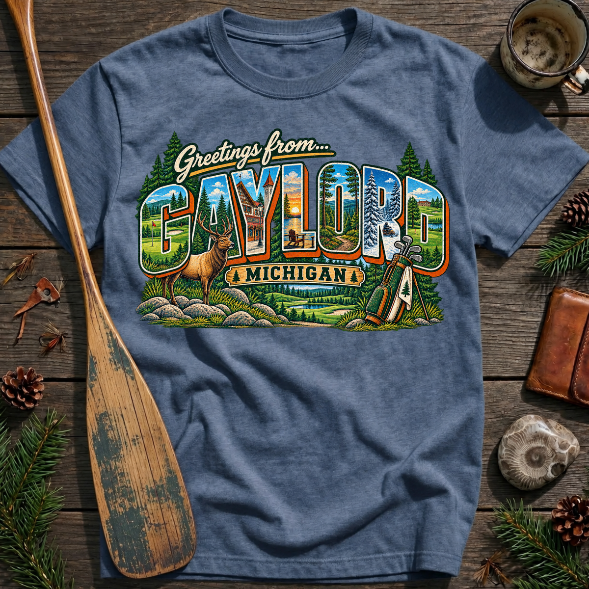 Greetings from Gaylord Michigan T‑Shirt