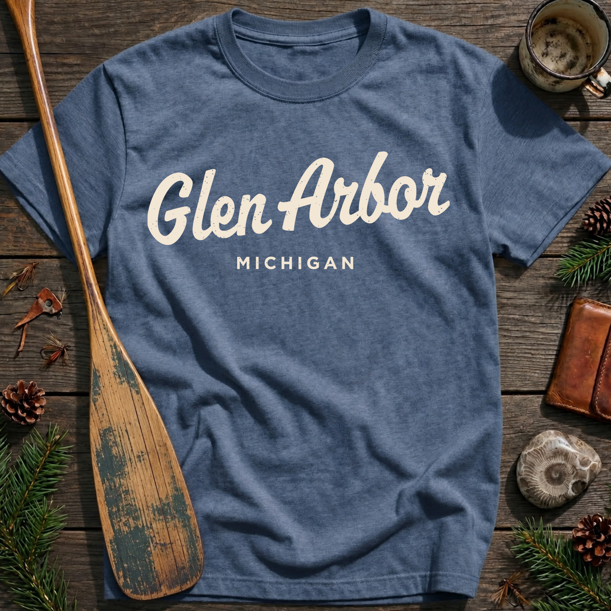 Glen Arbor Michigan Vintage Script T‑Shirt
