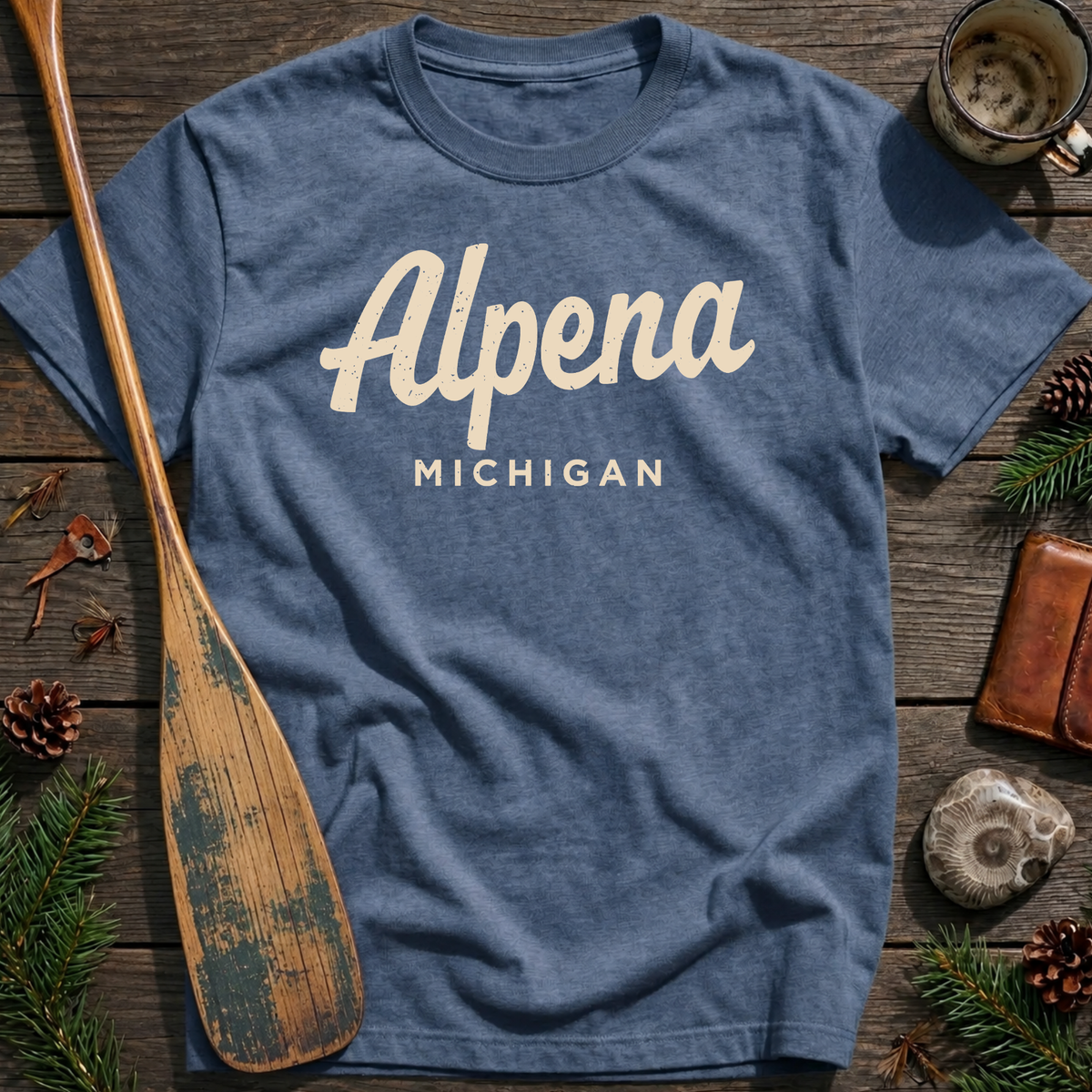 Alpena Michigan Vintage Script T‑Shirt