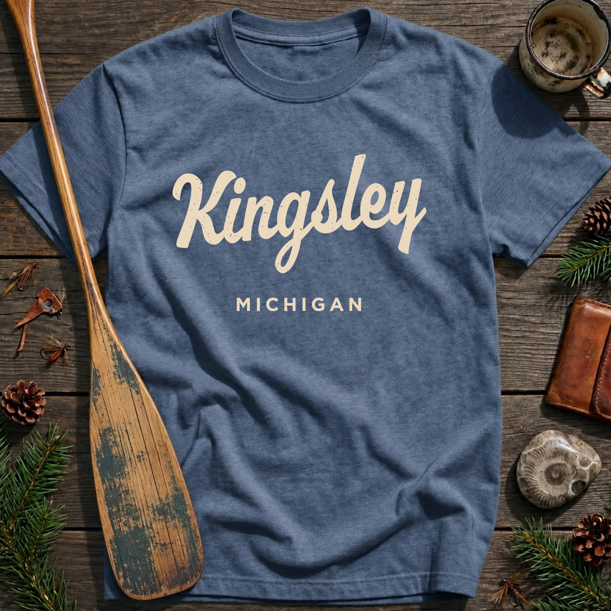 Kingsley Michigan Vintage Script T‑Shirt