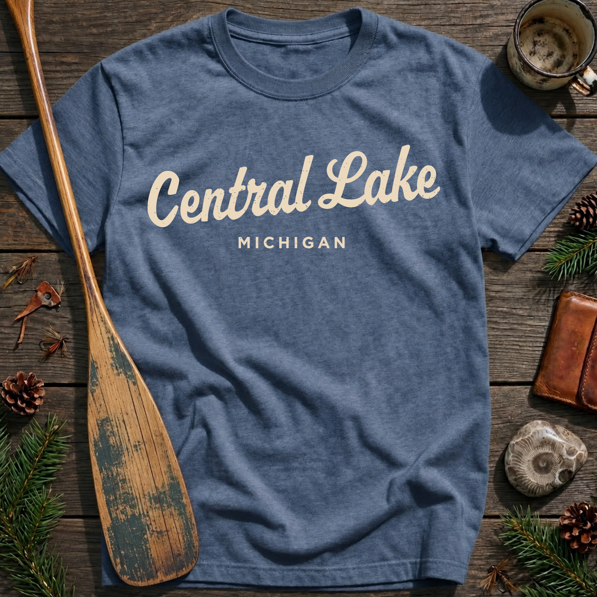 Central Lake Michigan Vintage Script T‑Shirt