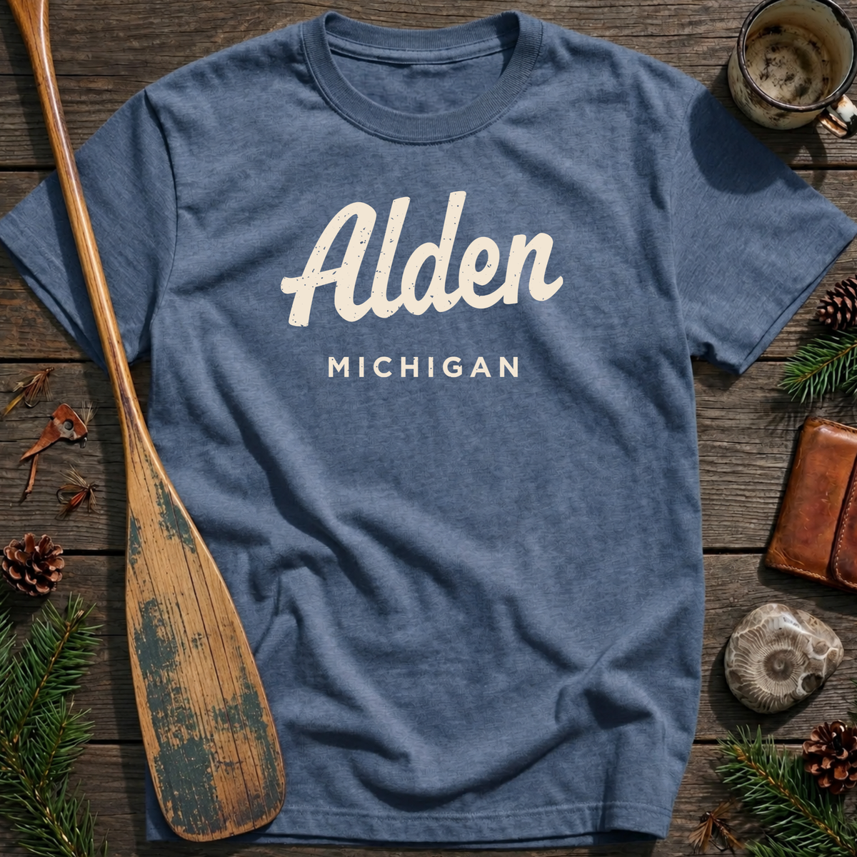 Alden Michigan Vintage Script T‑Shirt