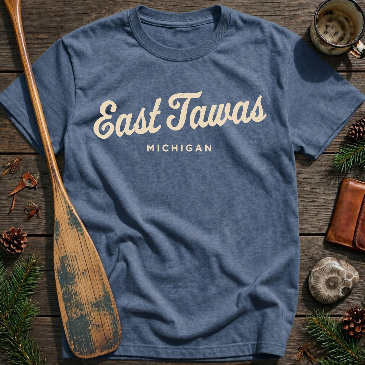 East Tawas Michigan Vintage Script T‑Shirt