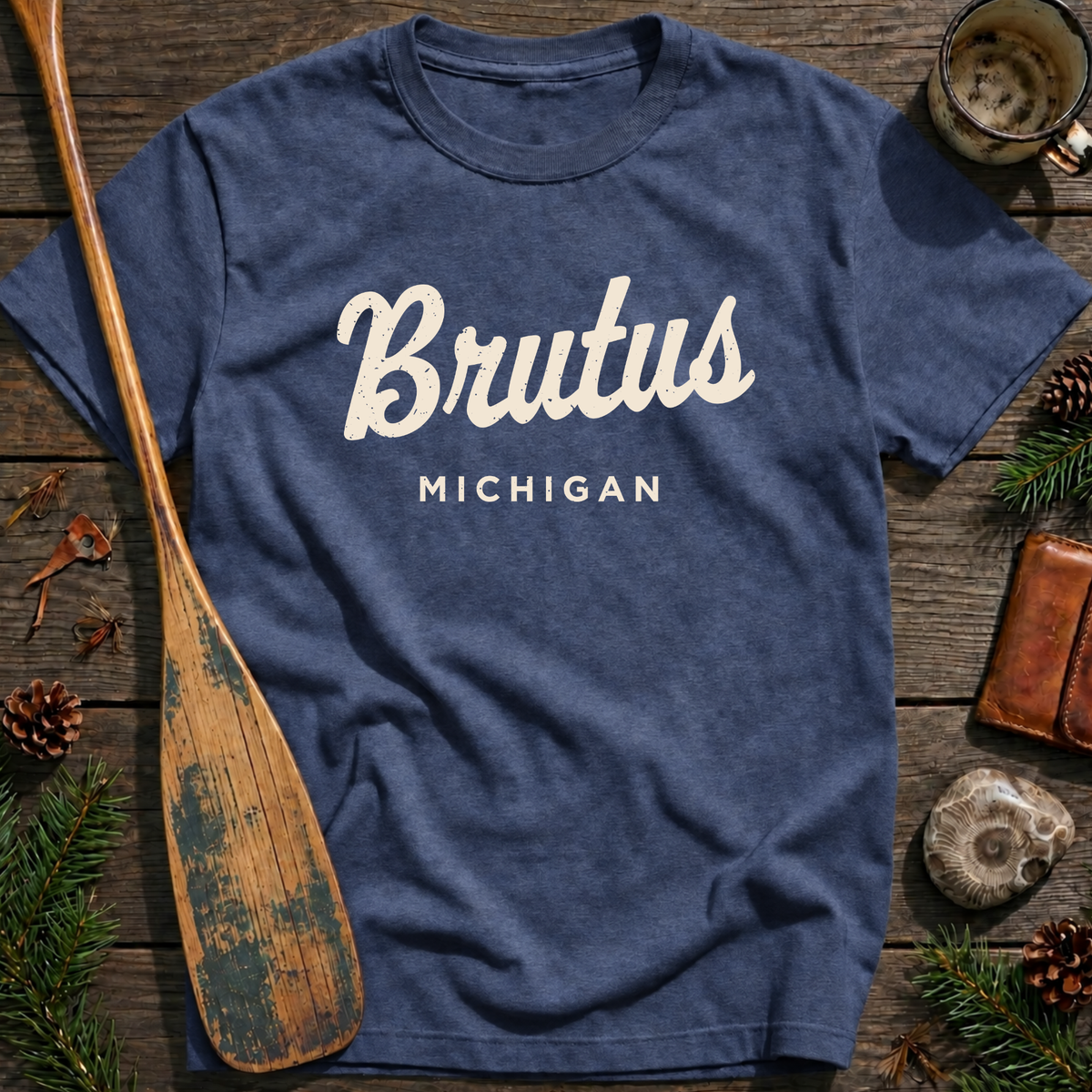 Brutus Michigan Vintage Script T‑Shirt