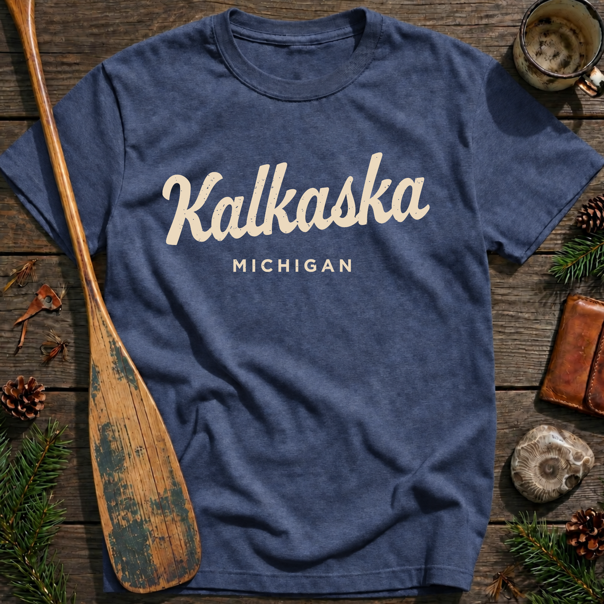 Kalkaska Michigan Vintage Script T‑Shirt