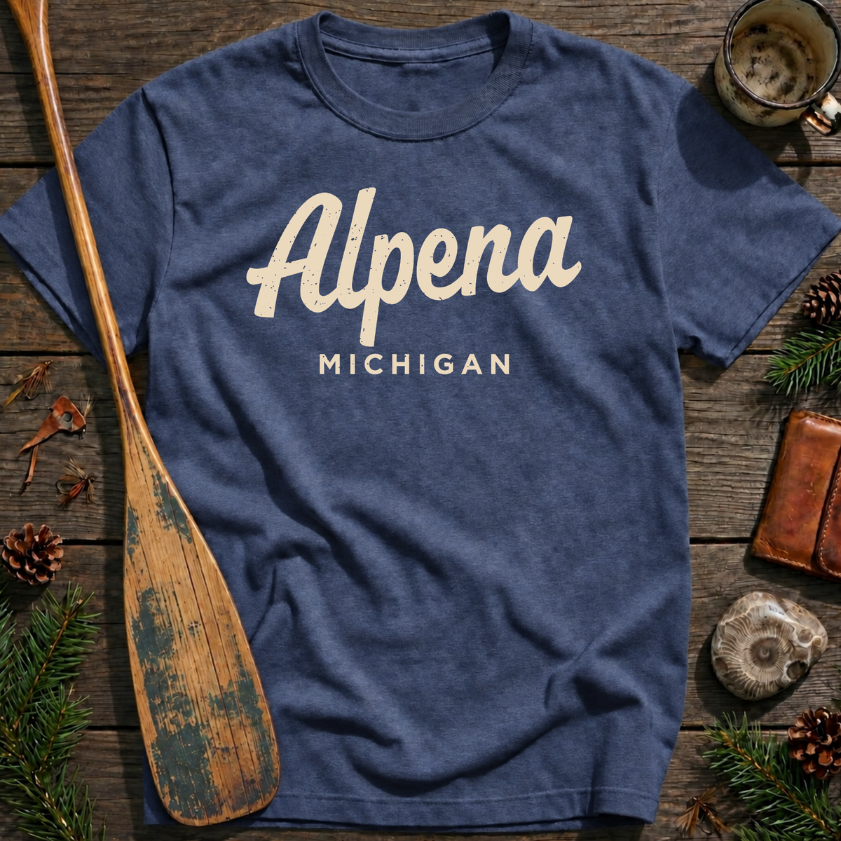 Alpena Michigan Vintage Script T‑Shirt