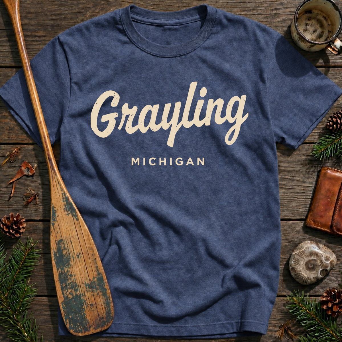 Grayling Michigan Vintage Script T‑Shirt