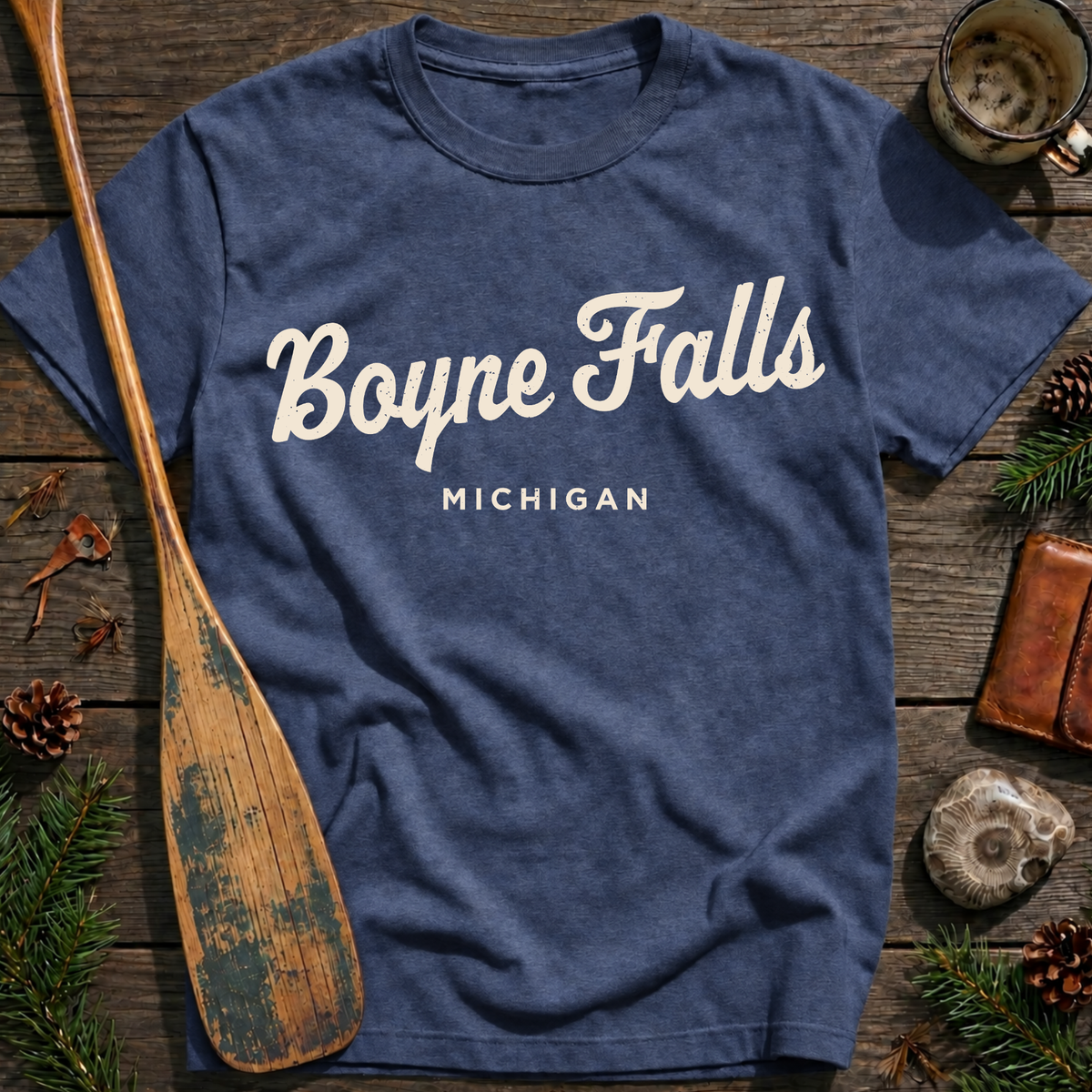 Boyne Falls Michigan Vintage Script T‑Shirt