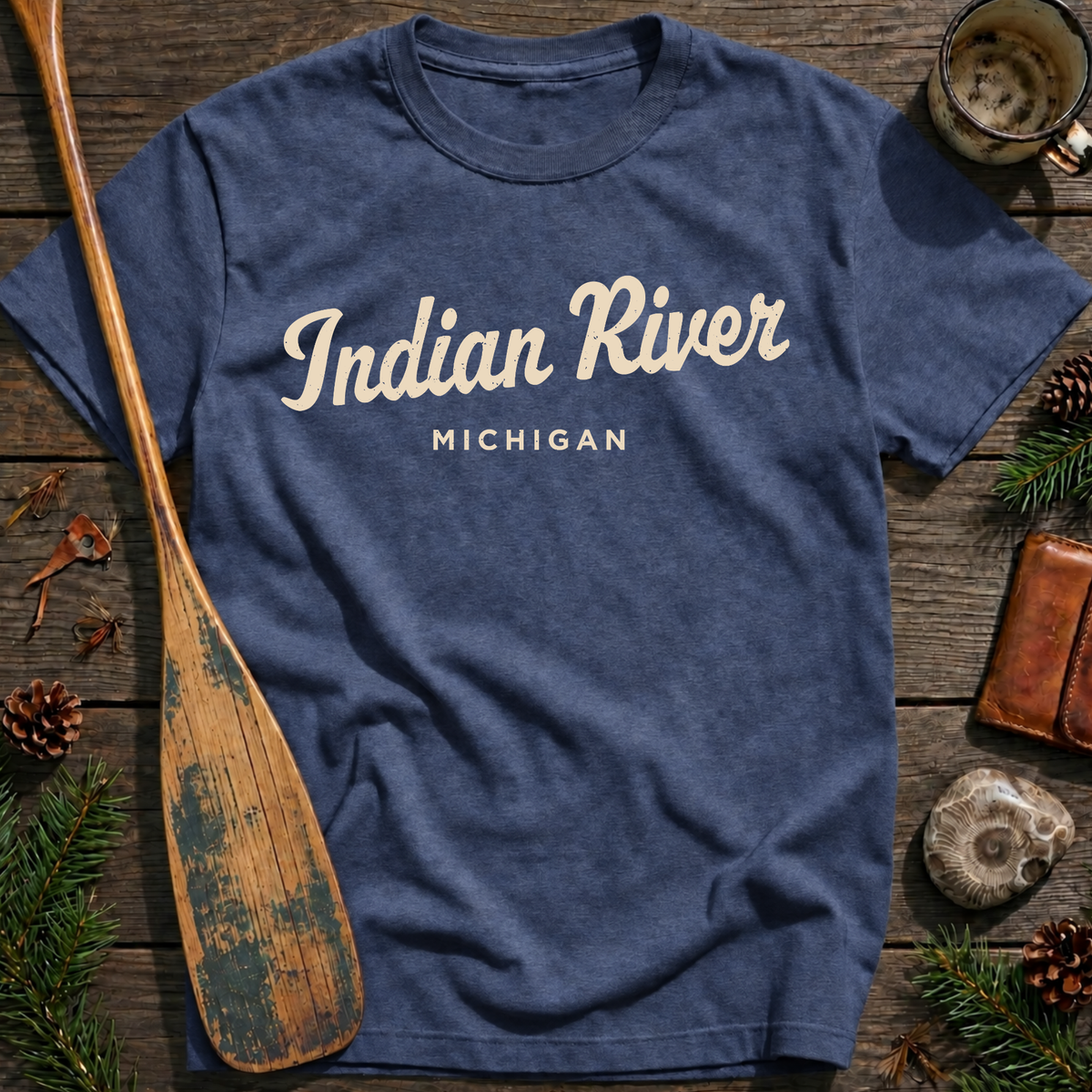 Indian River Michigan Vintage Script T‑Shirt