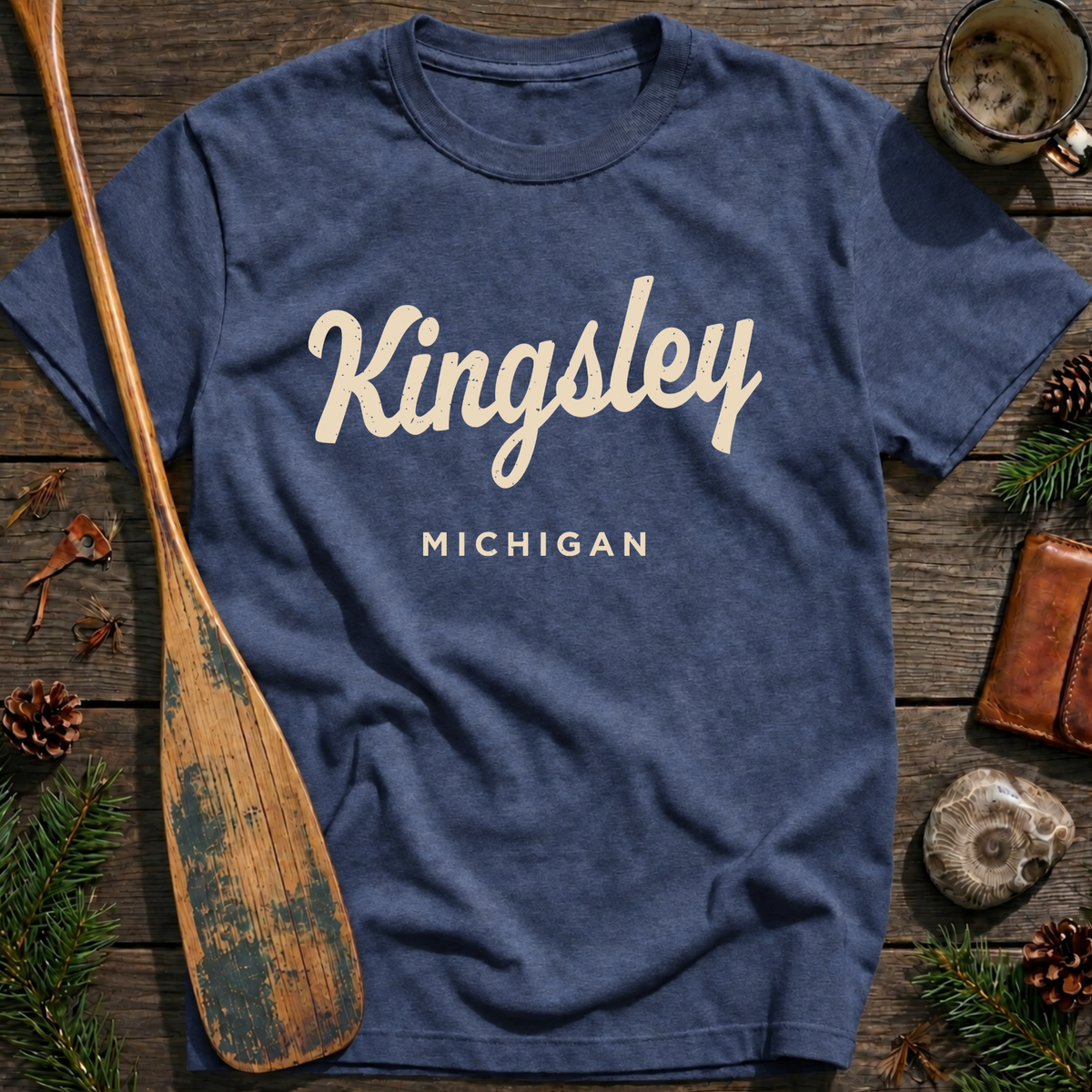 Kingsley Michigan Vintage Script T‑Shirt