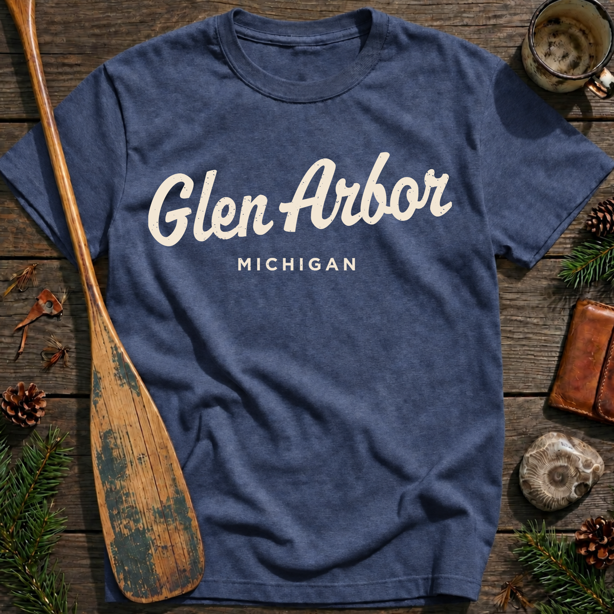 Glen Arbor Michigan Vintage Script T‑Shirt