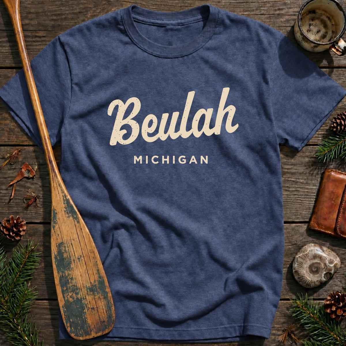 Beulah Michigan Vintage Script T‑Shirt