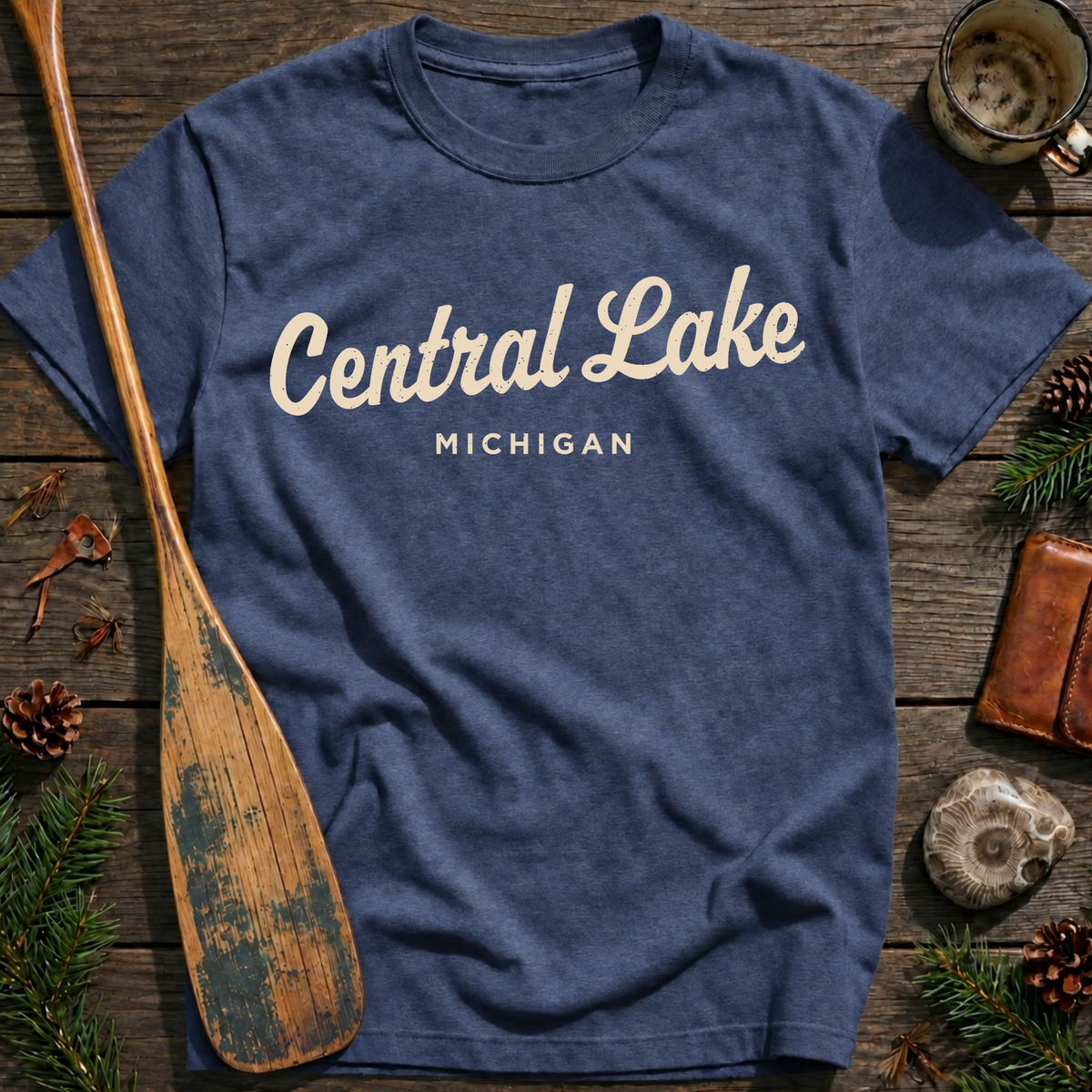 Central Lake Michigan Vintage Script T‑Shirt