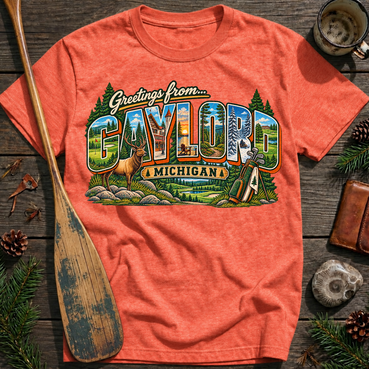 Greetings from Gaylord Michigan T‑Shirt