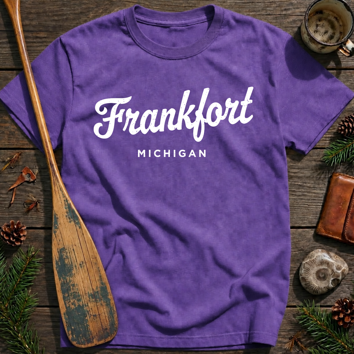 Frankfort Michigan Vintage Script T‑Shirt