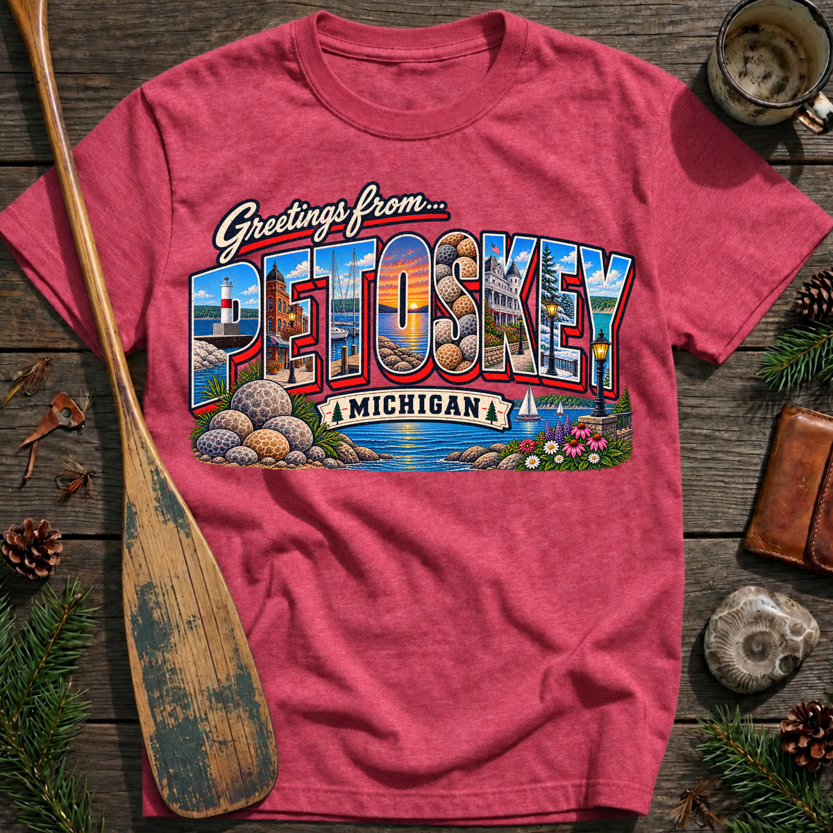 Greetings from Petoskey Michigan T‑Shirt