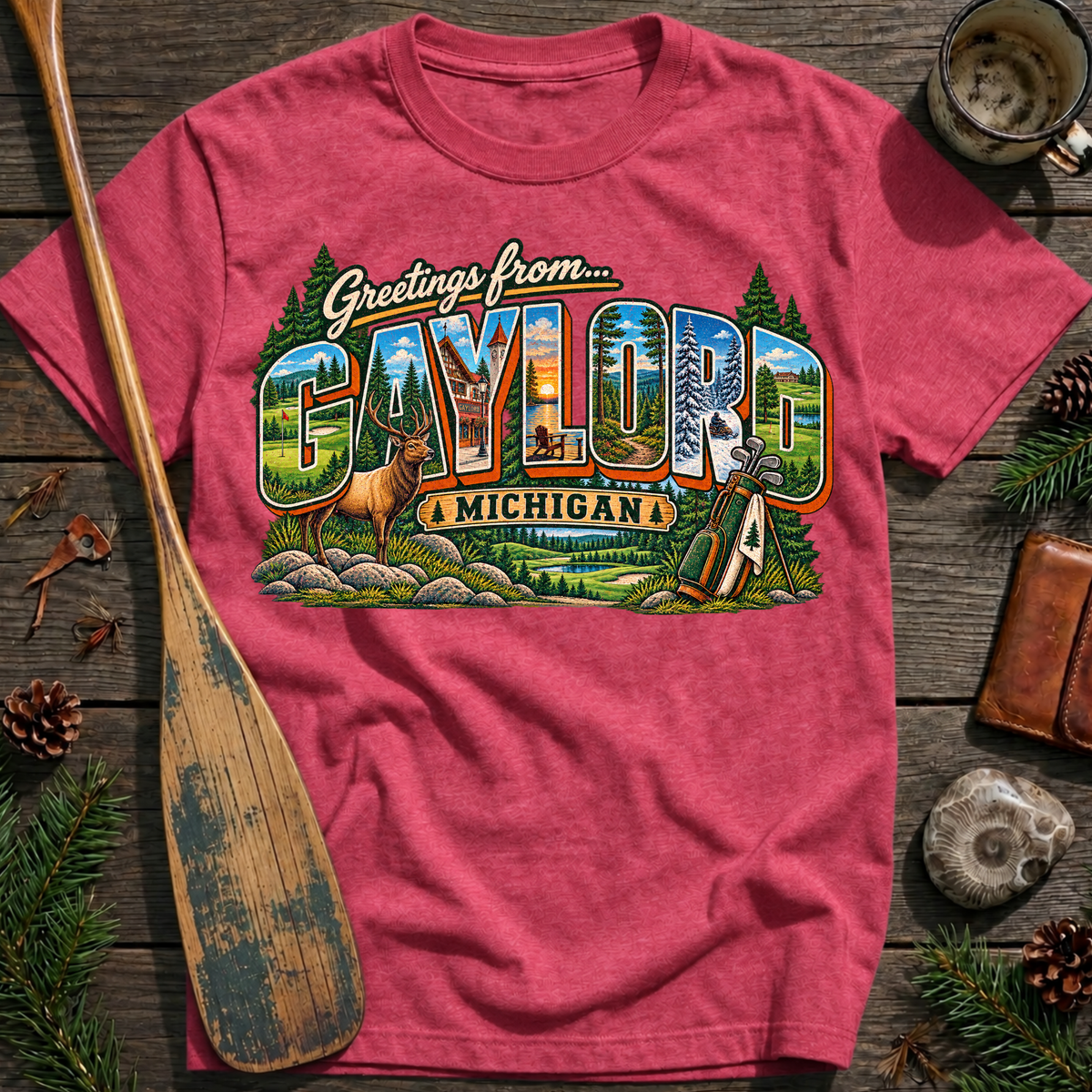 Greetings from Gaylord Michigan T‑Shirt