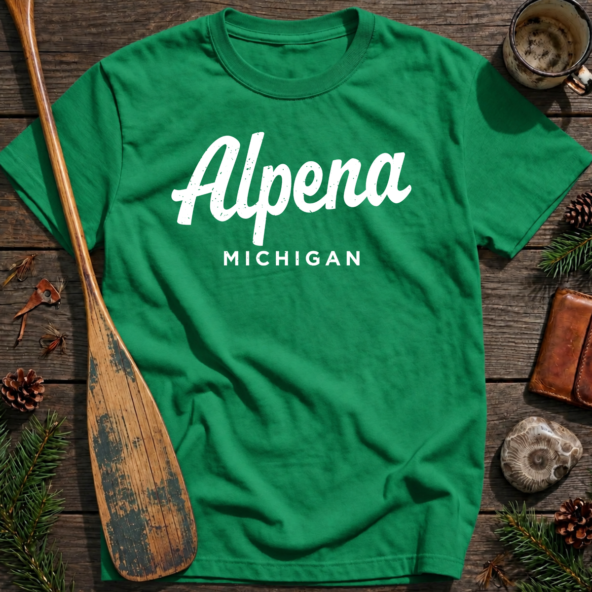 Alpena Michigan Vintage Script T‑Shirt