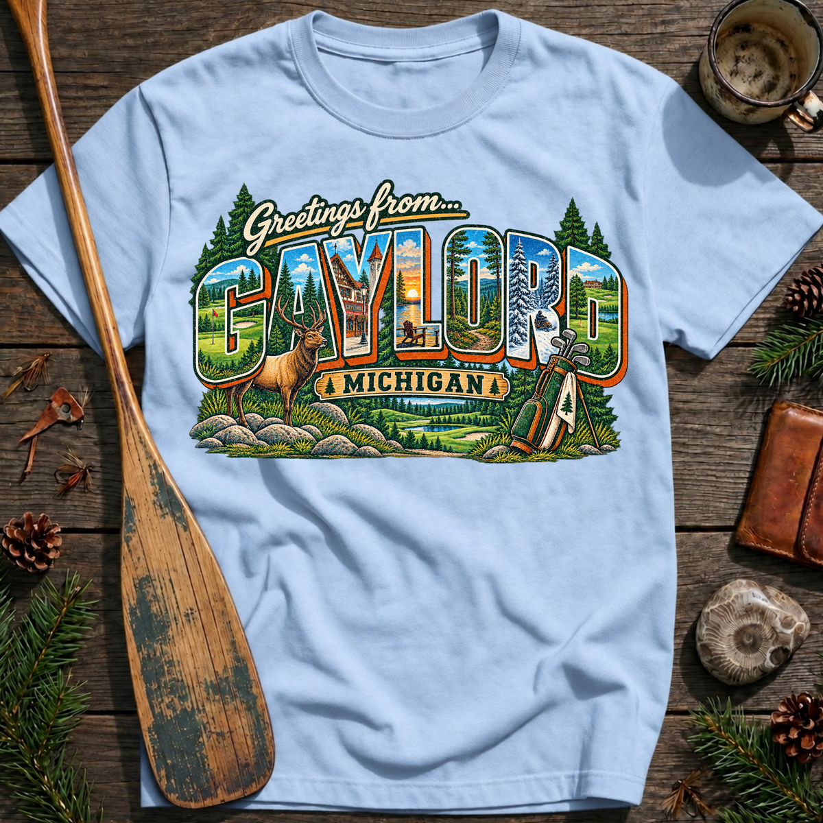 Greetings from Gaylord Michigan T‑Shirt