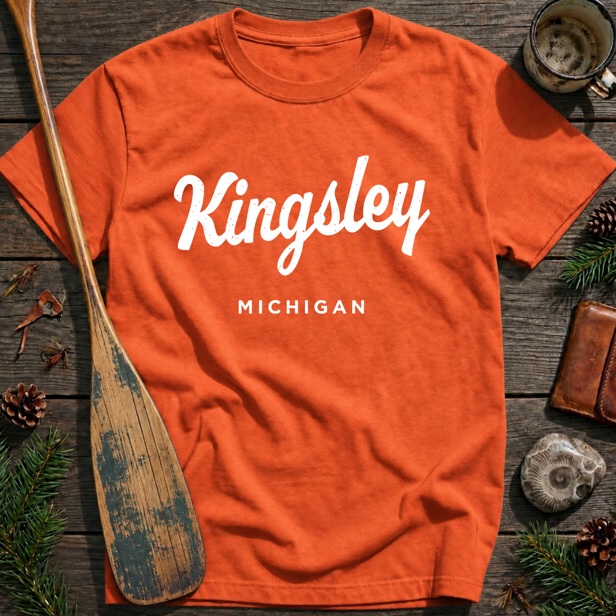 Kingsley Michigan Vintage Script T‑Shirt