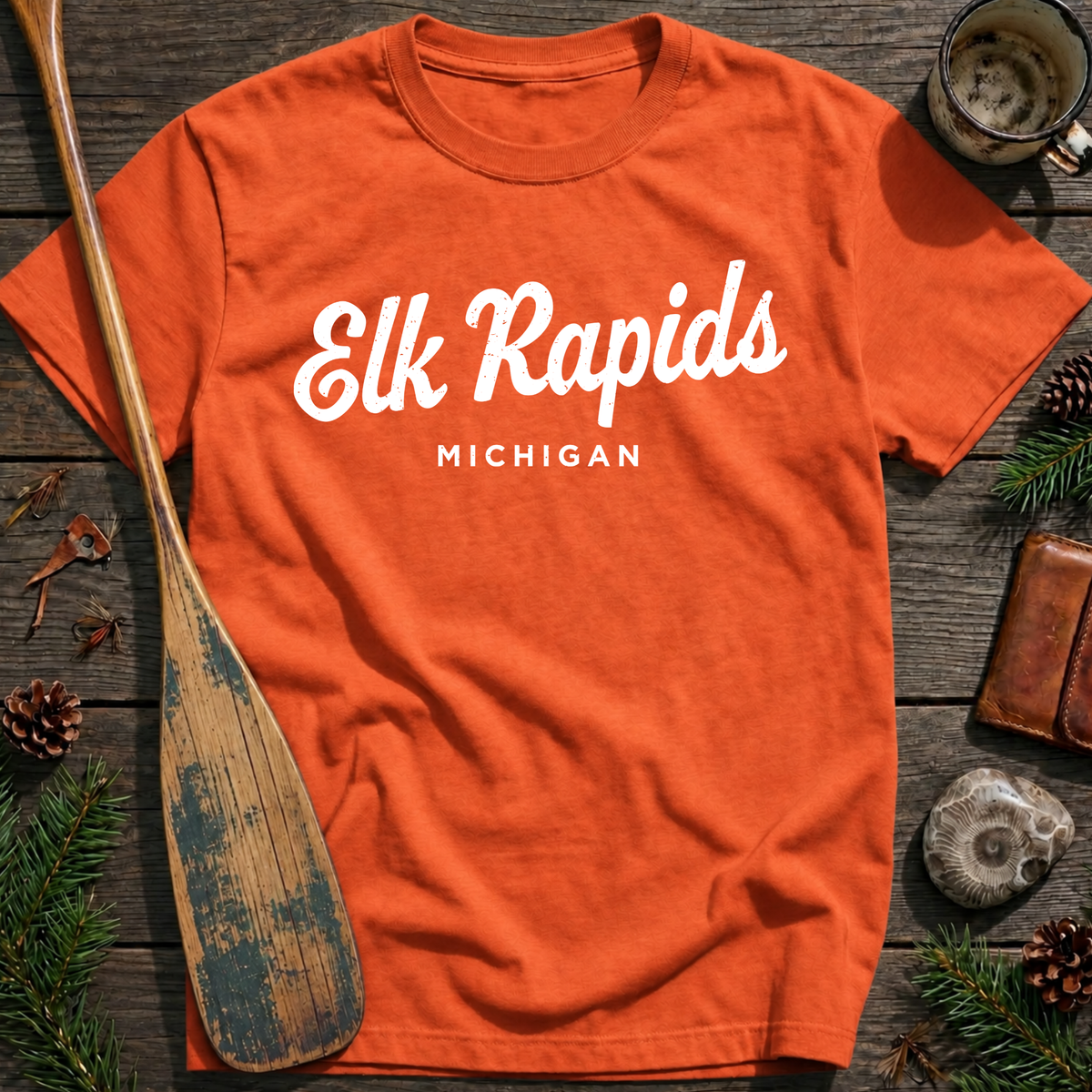 Elk Rapids Michigan Vintage Script T‑Shirt